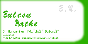 bulcsu mathe business card